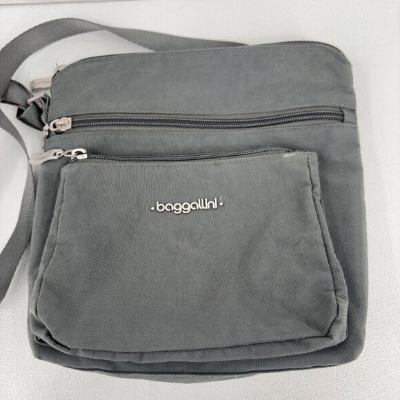 Baggallini Crossbody Bag Gray Small Handbag Multiple Zip Pockets - Picture 9 of 9